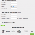 Actiontec Port Forward Settings